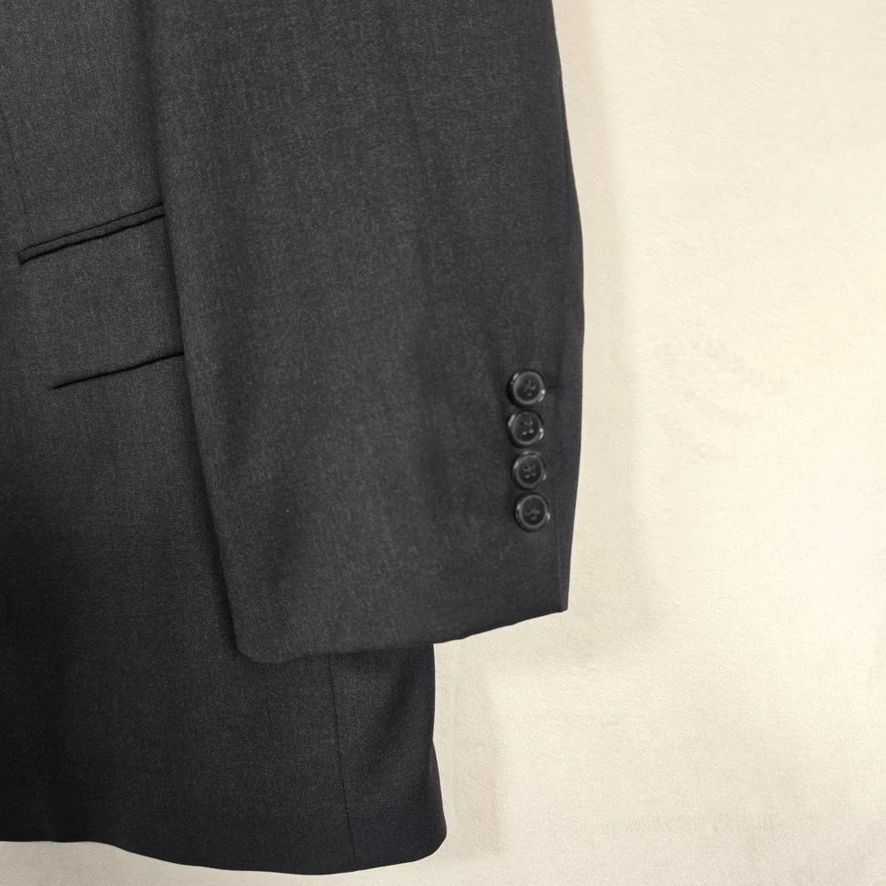 Hugo Boss Blazer Mens‎ 46L Charcoal Gray Suit Jacket Business Classic Luxury